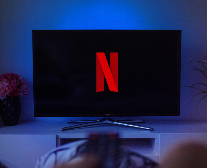 Netflix logo on TV screen