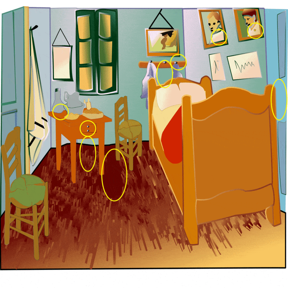 Van Gogh image animated with markers